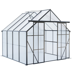 Double Door Polycarbonate house Raised Base And Anchor Aluminum Heavy Duty Walk In houses For Outdoor Backyard In All Season