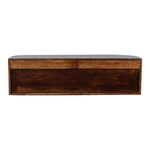Solid Wood Chunky Chestnut Floating Bedside Table
