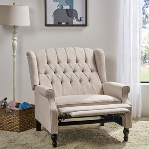 Push Back Recliner Chair Fabric Lounge Armchair