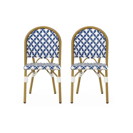 Chic French Bistro Chair With Durable Rattan And Aluminum Frame - Best Buy Furniture