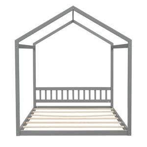 Wooden House Bed With Headboard