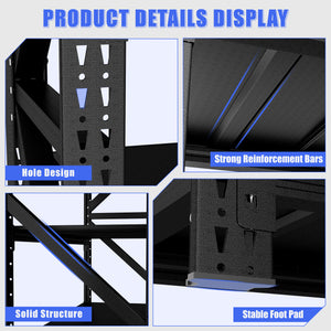 5000 lbs Heavy Duty Garage Shelving, 4-Shelf Adjustable Metal Storage Unit (63"H x 67"W x 23.7"D) 5000LBS Capacity Industrial Shelving for Warehouse