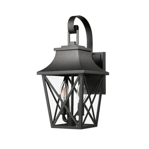 Black Outdoor Wall Lantern 2-Light