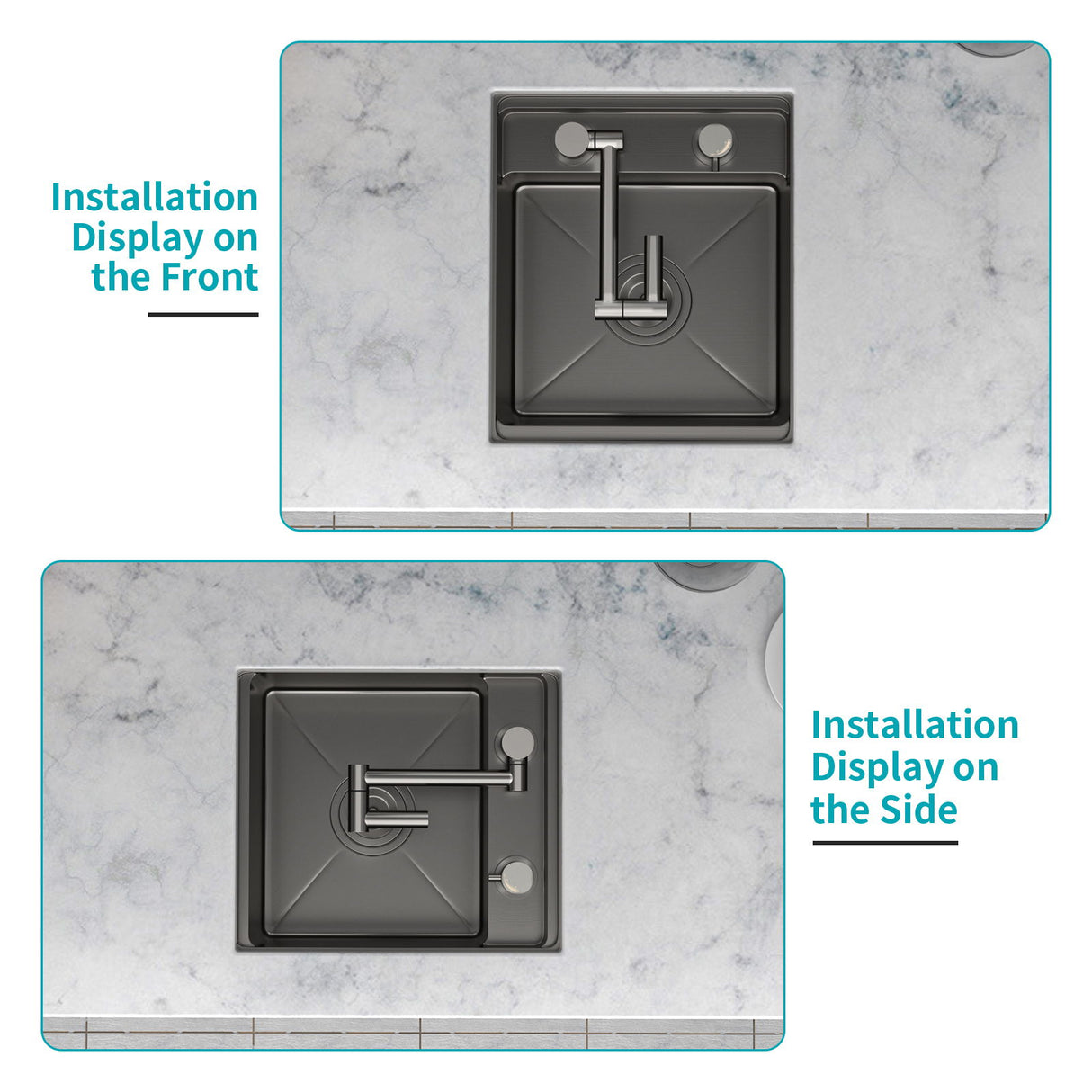 Modern Undermount Bar Sink With Folding Faucet