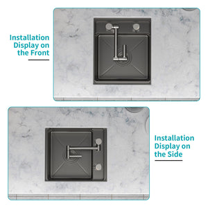 Modern Undermount Bar Sink With Folding Faucet
