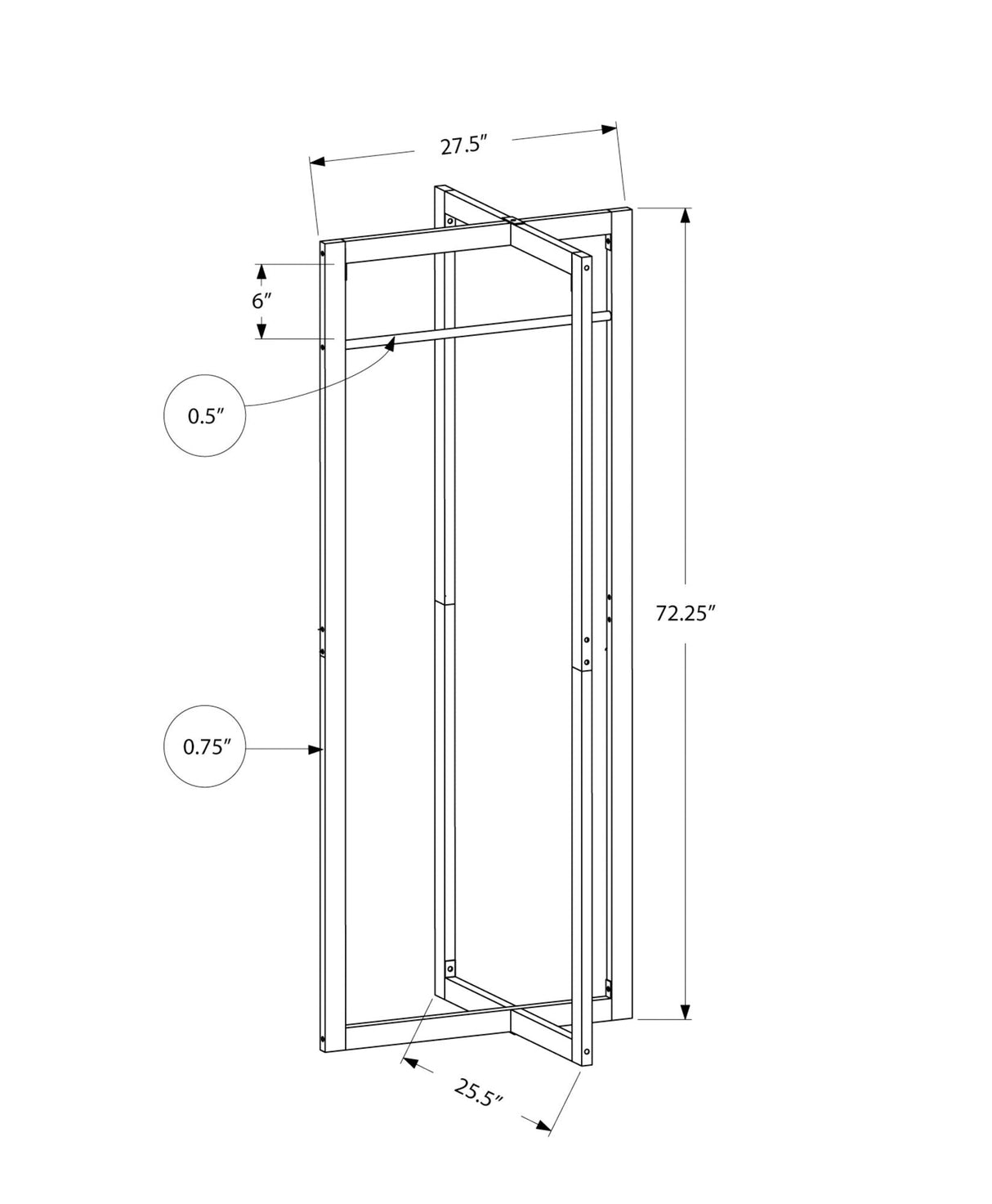 Coat Rack, Hall Tree, Free Standing, Hanging Bar, Entryway, For Contemporary & Modern - White - Best Buy Furniture
