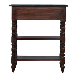 Solid Wood Turned Occasional Table, 1-Drawer