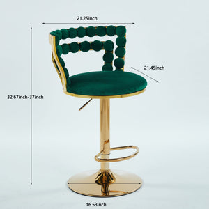 Modern Bar Chair With Iron Tube Legs, Soft Cushions And Comfortable Backrest (Set of 2)
