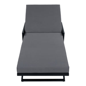 Black Iron Outdoor Chaise Lounge with Mixed Rope
