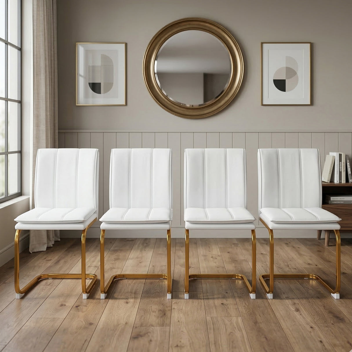 Modern Dining Chairs Set of 4, PU Leather
