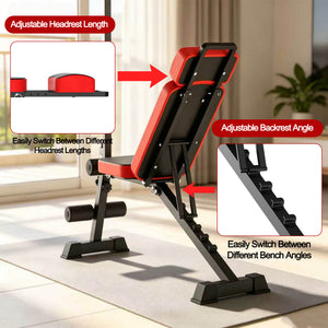 Multi-Functional Weight Bench with Pulley System and Adjustable Backrest