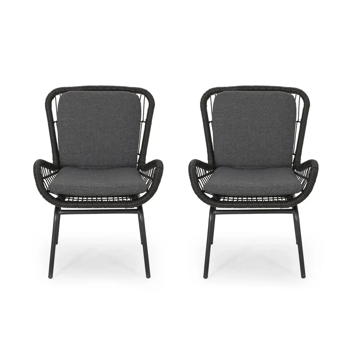 Outdoor Wicker Club Chair With Cushions (Set of 2) - Best Buy Furniture