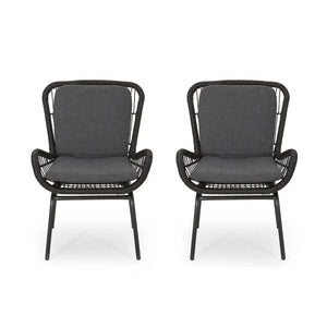 Outdoor Wicker Club Chair With Cushions (Set of 2) - Best Buy Furniture