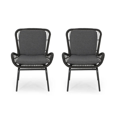 Outdoor Wicker Club Chair With Cushions (Set of 2) - Best Buy Furniture