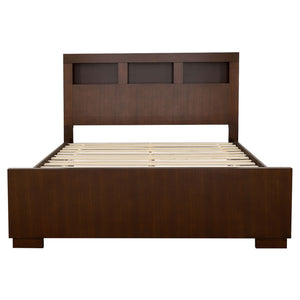 Ardino - California King Bed With Bookcase Headboard - Cappuccino