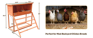 3-in-1 Nesting Boxes for Chickens with Perch and Swing