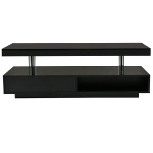 LED Coffee Table With 2 Drawers And Display Shelves