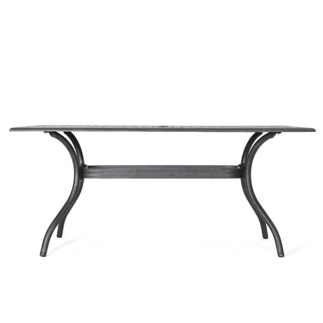 Enchantia - Outdoor Rectangular Dining Table With Weave Tabletop And Flared Legs - Copper - Best Buy Furniture