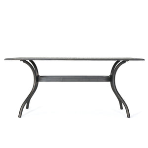 Enchantia - Outdoor Rectangular Dining Table With Weave Tabletop And Flared Legs - Copper