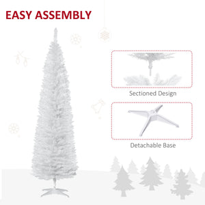 HOMCOM 7' Artificial Pencil Christmas Tree