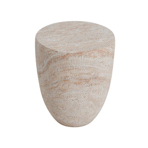 Outdoor / Indoor Lightweight, Concrete Side Table, Travertine - Beige - Best Buy Furniture