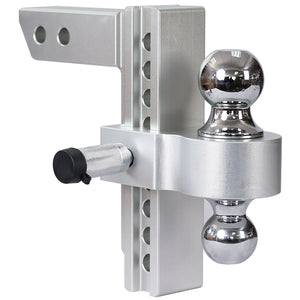 Alu - Adjustable Trailer Drop Hitch 2" Receiver 8" Adjustable - Silver