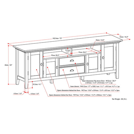 Redmond - TV Media Stand - Rustic Natural Aged Brown