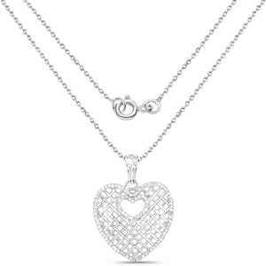 0.52 Carat Genuine White Diamond .925 Sterling Silver Pendant