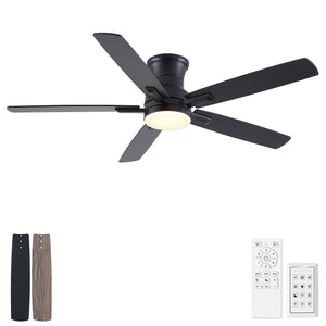 Mordern Flush Mount Ceiling Fan With Light And Remote Control