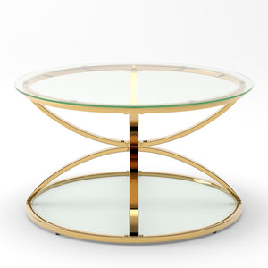 31.50'' Modern Glass Coffee Table with 2 Tiers