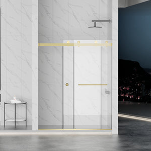 Frameless Shower Door with Double Sliding Design