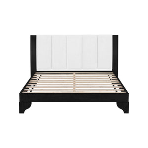 Queen Size Bed Frame in Black & White Pine