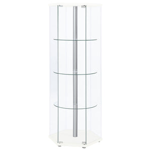 Tenley - 4 Shelf Curio Cabinet With Hexagonal Design
