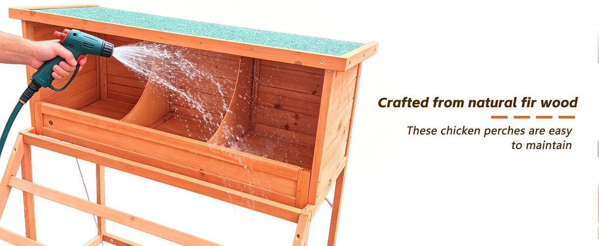 3-in-1 Nesting Boxes for Chickens with Perch and Swing