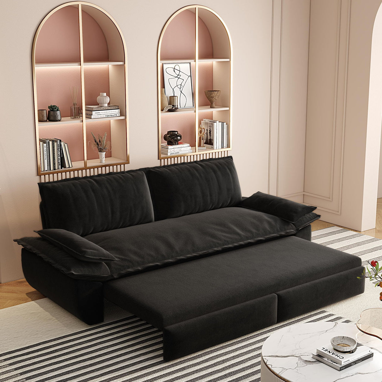 Queen Pull Out Sofa Bed, 3 In 1 Convertible Sleeper Sofa