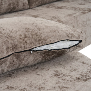 Modular Cloud Sectional Sofa Set, U-Shaped Upholstered Couch With Deep Seat
