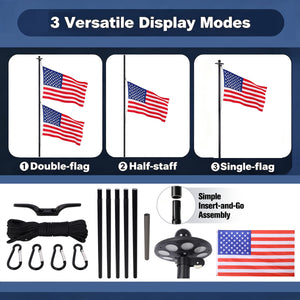 20FT Heavy Duty Flag Pole Kit