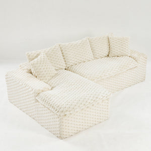 Modular Sofa, Convertible Twin Seat With Chaise Lounge