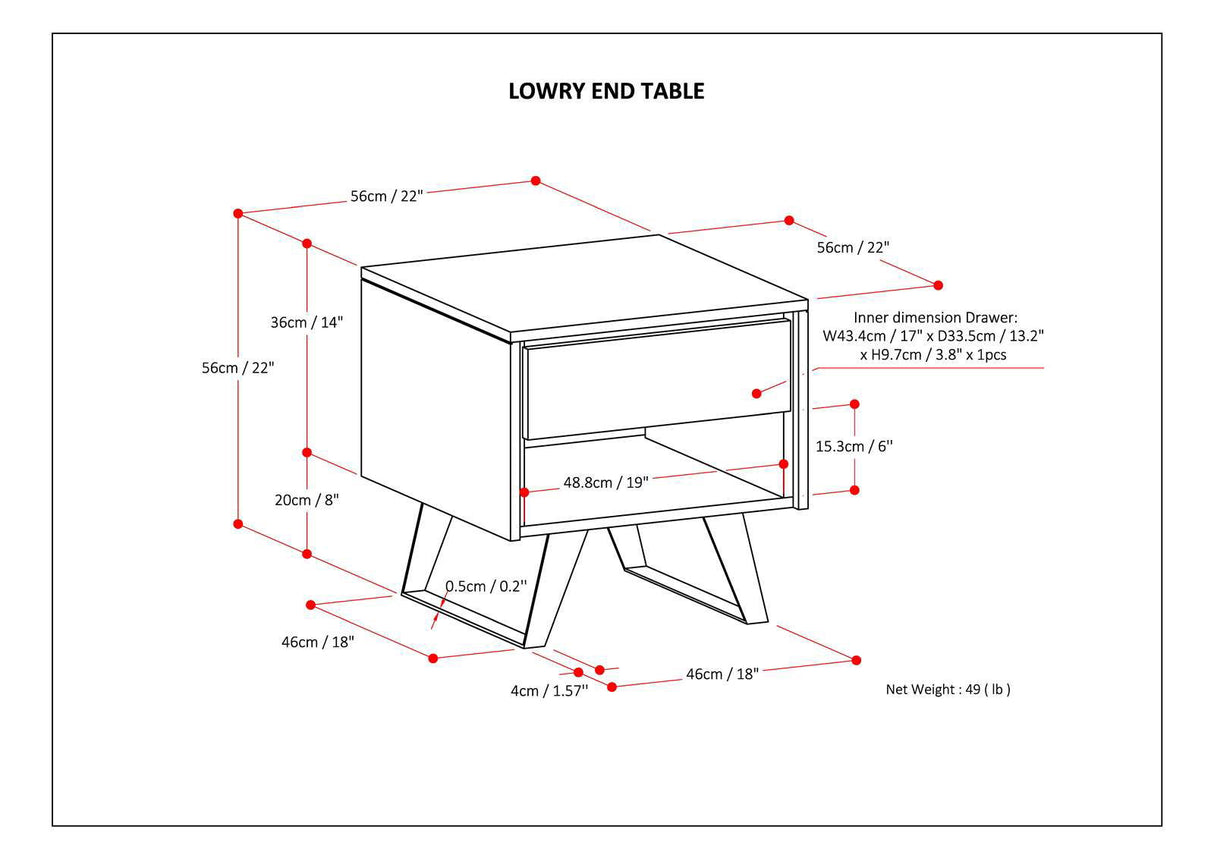 Lowry - Modern End Table