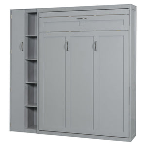 Murphy Wall Bed With Shelves, Wardrobe And LED Lights