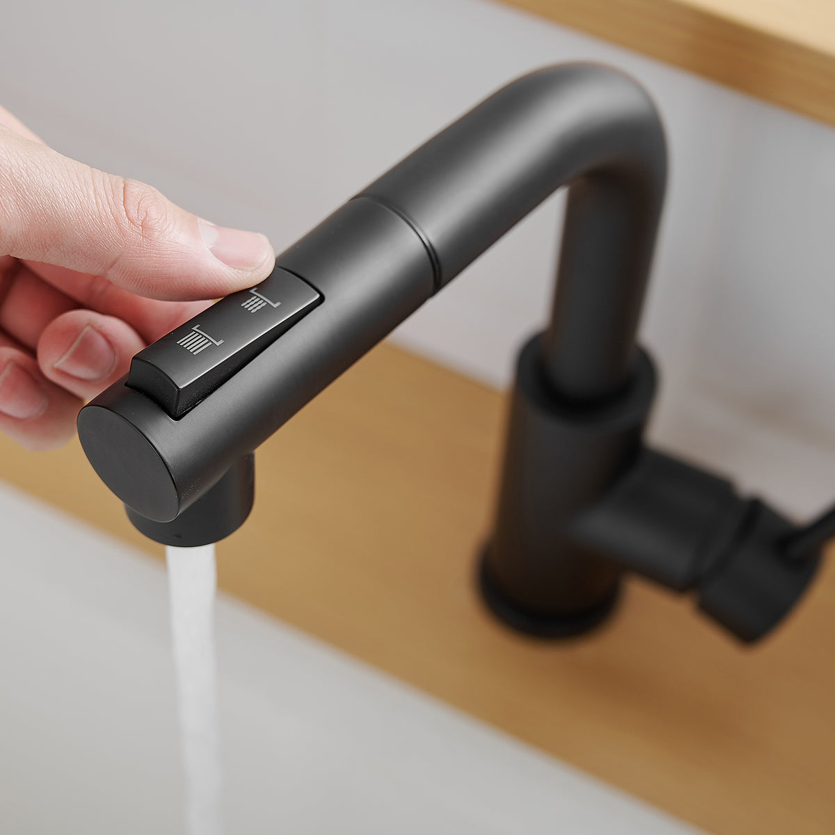 Black Kitchen Sink Faucet with Pull Down Sprayer