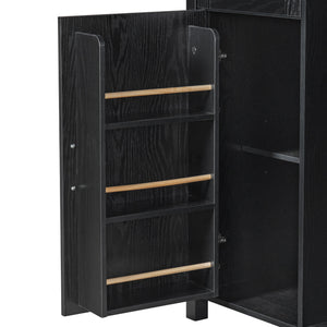 K&K 53.2" Farmhouse Fridge Cabinet with Power Outlet