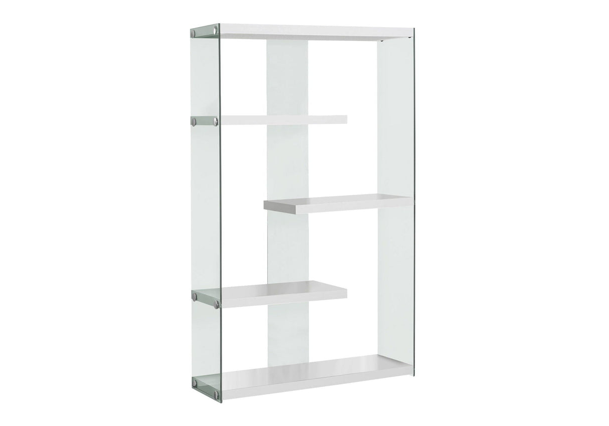 Bookshelf, Bookcase, Etagere, 5 Tier, Office, Glossy Contemporary & Modern - White - Best Buy Furniture