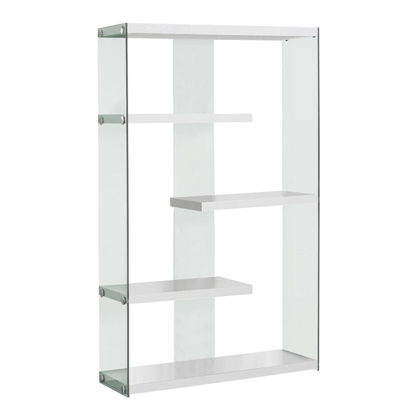 Bookshelf, Bookcase, Etagere, 5 Tier, Office, Glossy Contemporary & Modern - White - Best Buy Furniture