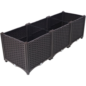 Deep Raised Garden Bed Plastic Planter Boxes