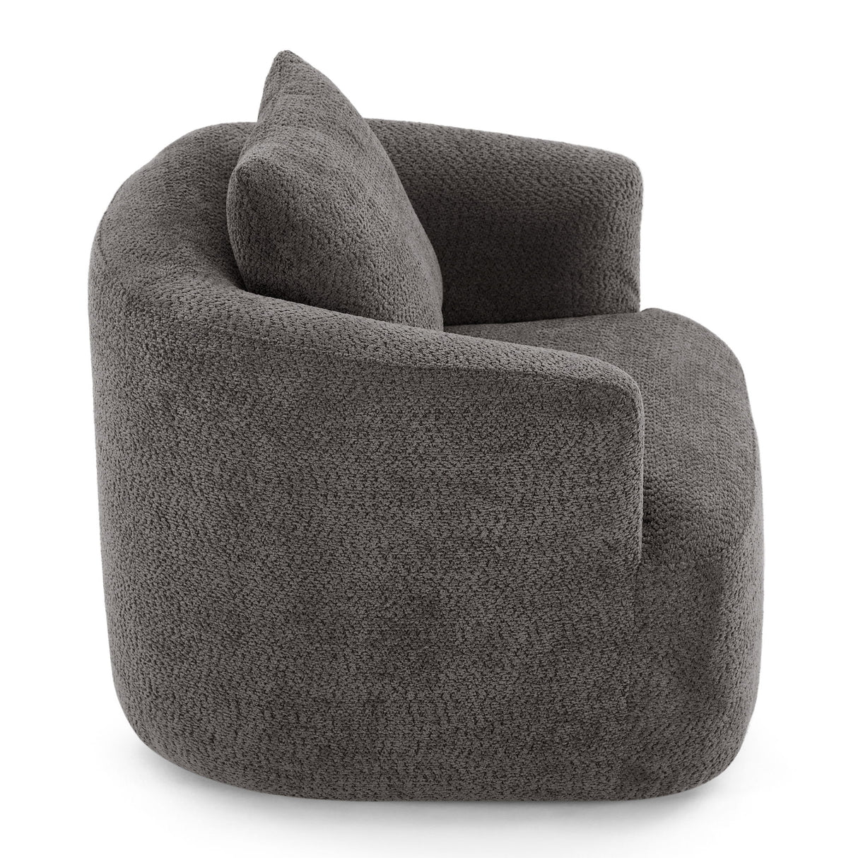 360° Swivel Barrel Sofa Chair With Throw Pillow, Upholstered Accent Chair