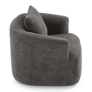 360° Swivel Barrel Sofa Chair With Throw Pillow, Upholstered Accent Chair