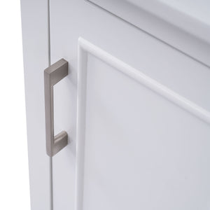 Modern Small Bathroom Vanity Cabinet With Ceramic Basin, Ample Storage, 1 Soft Close Door
