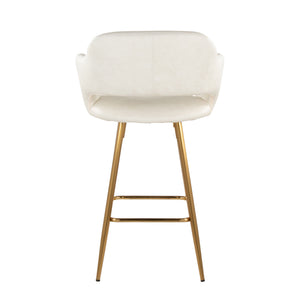 Margarite - Contemporary Fixed Height Counter Stool With Footrest (Set of 2) With Square
