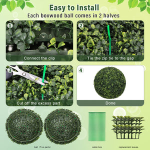 18.5In Dark Artificial Topiary Balls